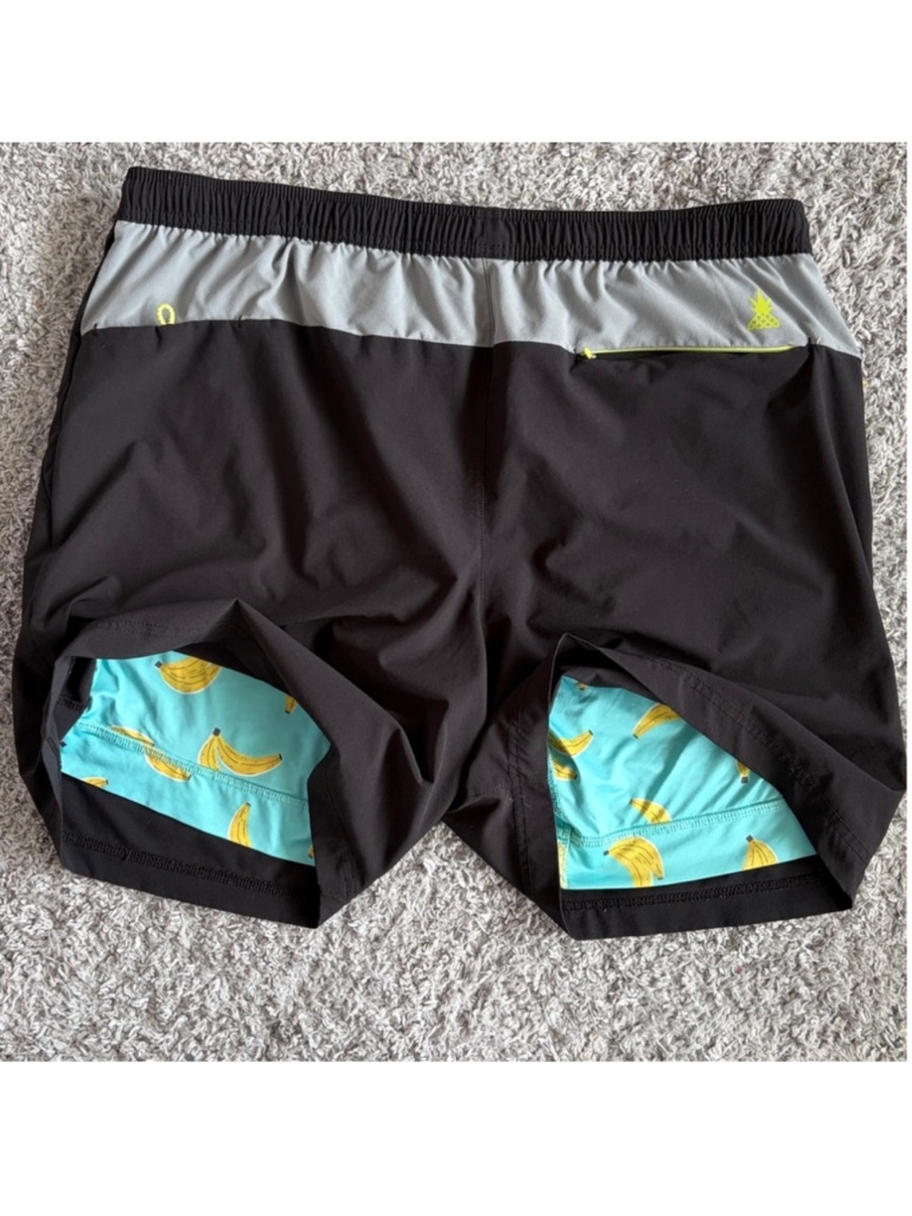 🍌 Chubbies•Compression Lined Shorts | Black w/ Banana  | XL